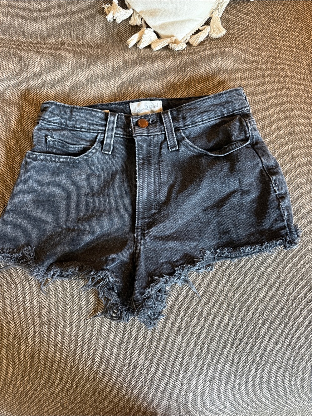 Universal Thread Black High-Rise Frayed Denim Shorts